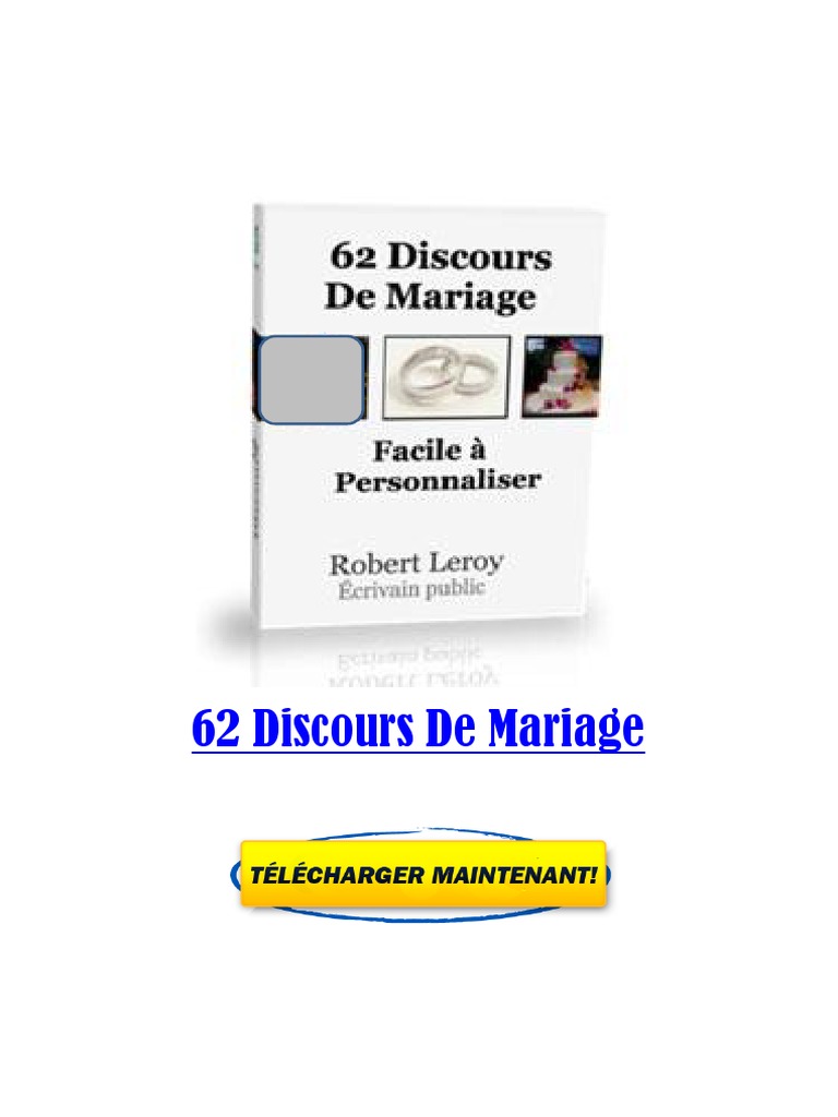 Exemple Discours Mariage PDF Mariages