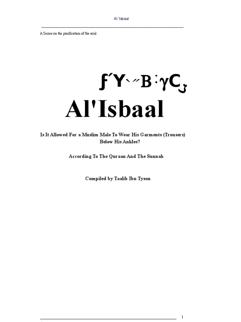 Isbaal by Salafi Manhaj | Download Free PDF | Hadith | Islamic Belief ...