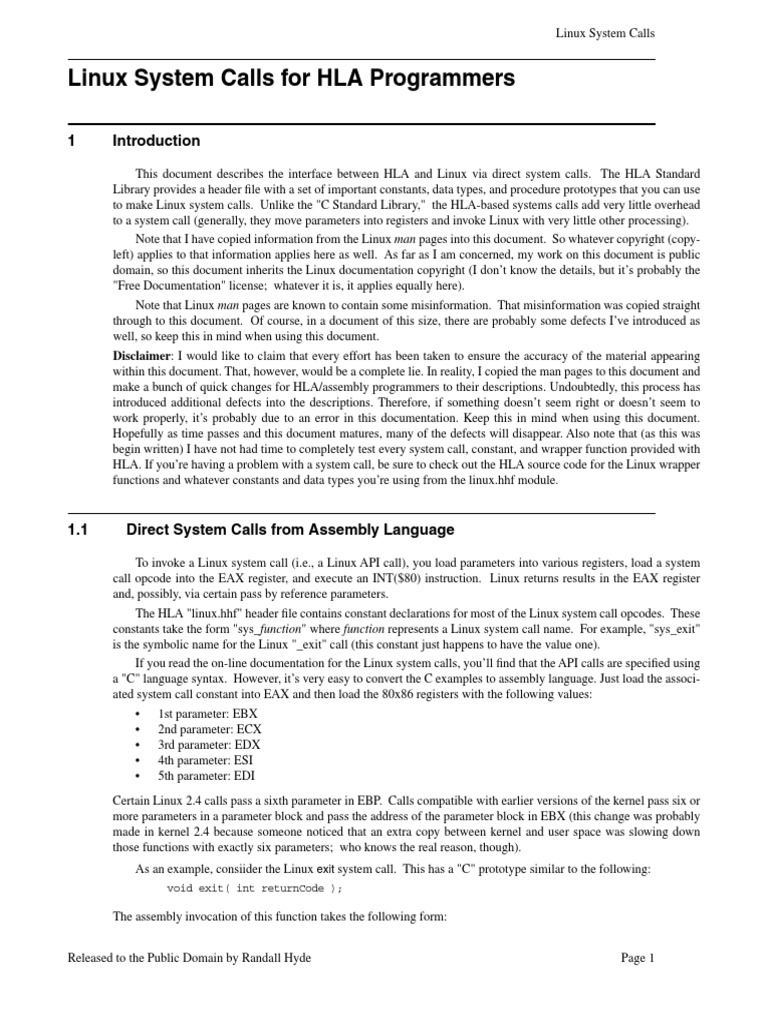 Linux Sys Calls | PDF | Teaching Methods & Materials