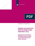 Cpb Notitie 17okt2013 Analyse Economische Effecten Begrotingsafspraken 2014