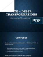 Wye - Delta Transformations: Also Known As T-Transformations