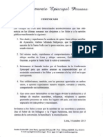 Comunicado Conferencia Episcopal Peruana - Caso Obispo Auxiliar de Ayacucho Gabino Miranda Melgarejo PDF