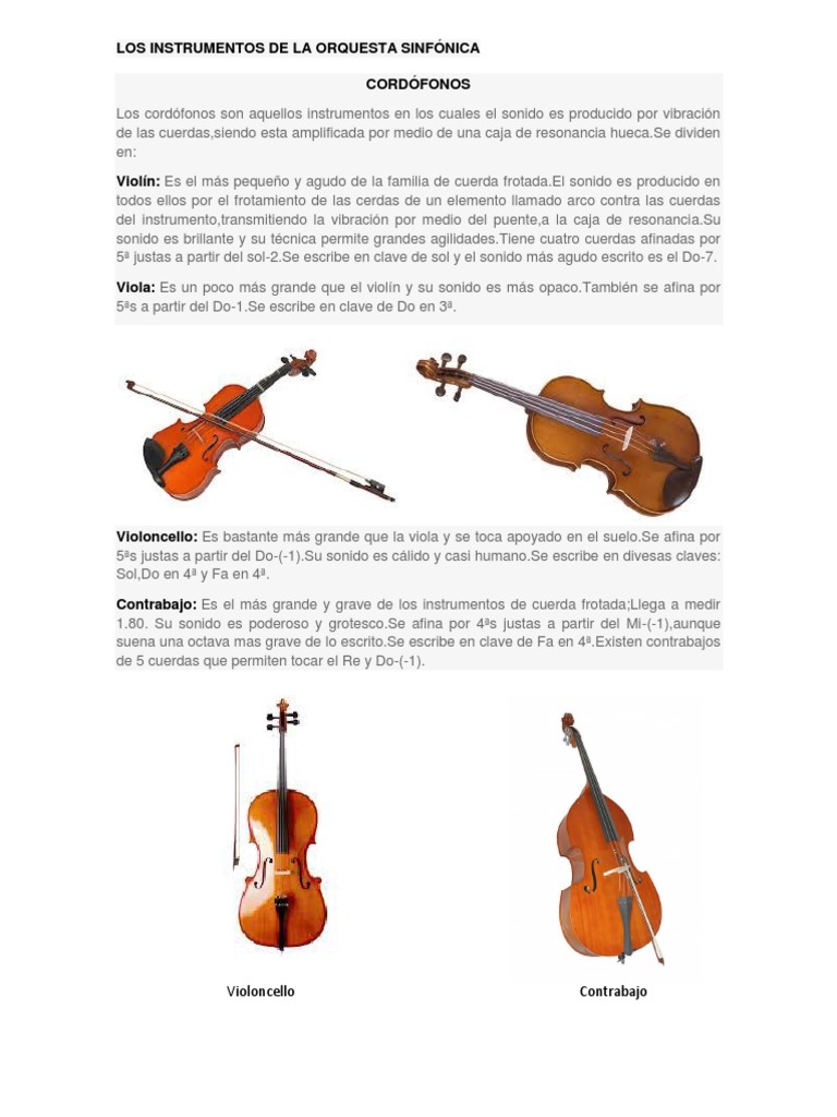 Instrumentos de la Orquesta Sinfónica | PDF | Clarinete | Cuerno francés