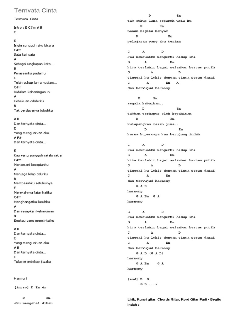 Lirik Dan Chord Guitar Padi Pdf