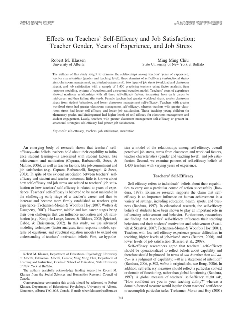 Self Efficacy II | PDF | Self Efficacy | Job Satisfaction