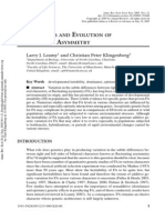 THE GENETICS AND EVOLUTION OF FLUCTUATING ASYMMETRY Ann Reve Es 2005