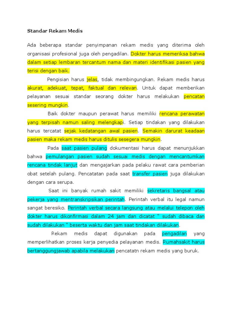 Standar Rekam Medis