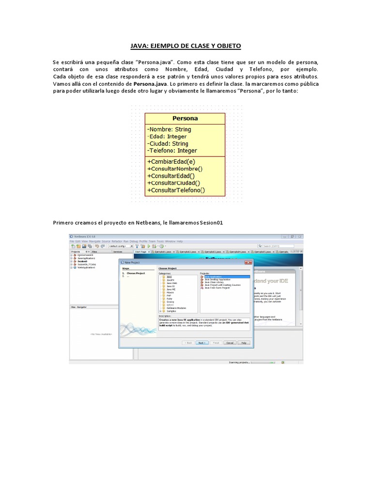 JAVA Sesion1 | PDF | Objeto (informática) | Java (lenguaje de programación)