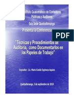 Técnicas y Procedimientos de Auditoría-Papeles de Trabajo-nueva versión-2010-A-