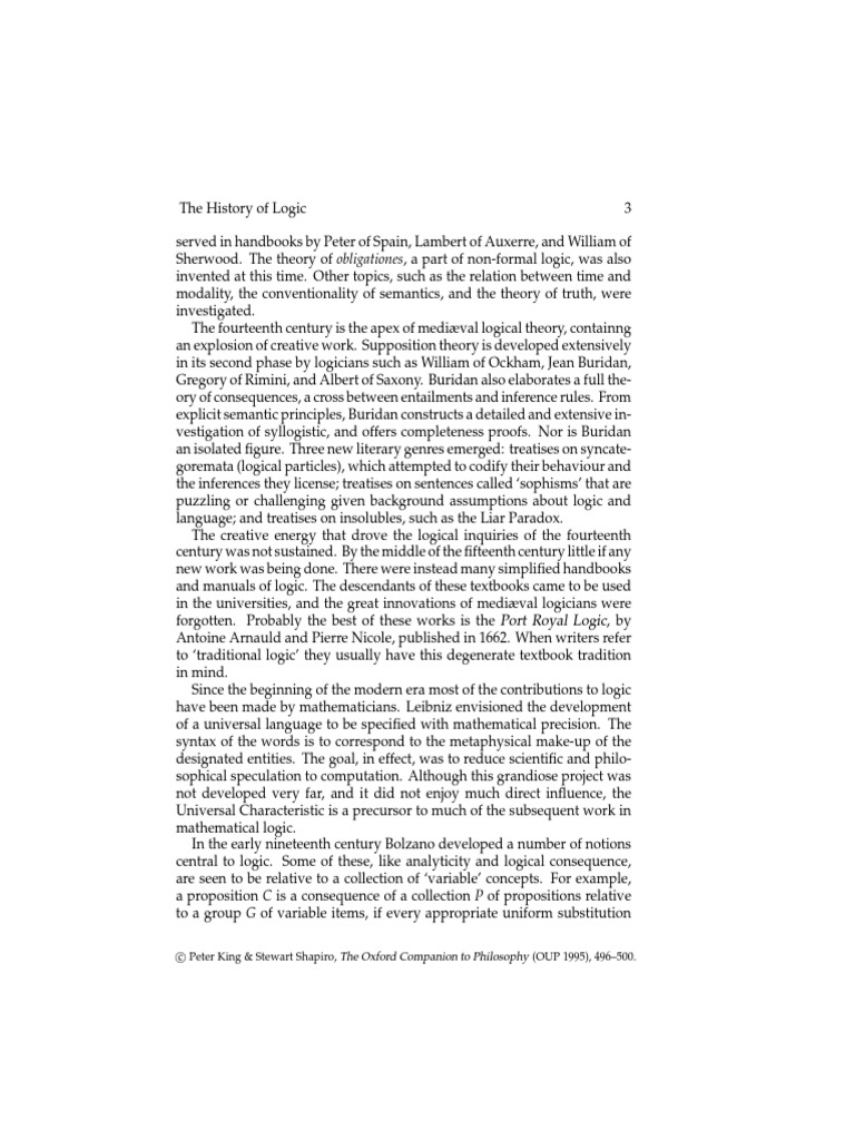 History of Logic 3 Logic Philosophical Movements