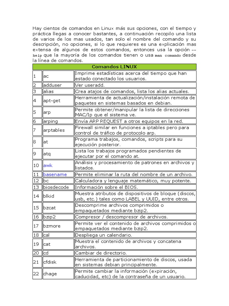 Comandos Esenciales de Linux | PDF | Archivo de computadora | Kernel ...