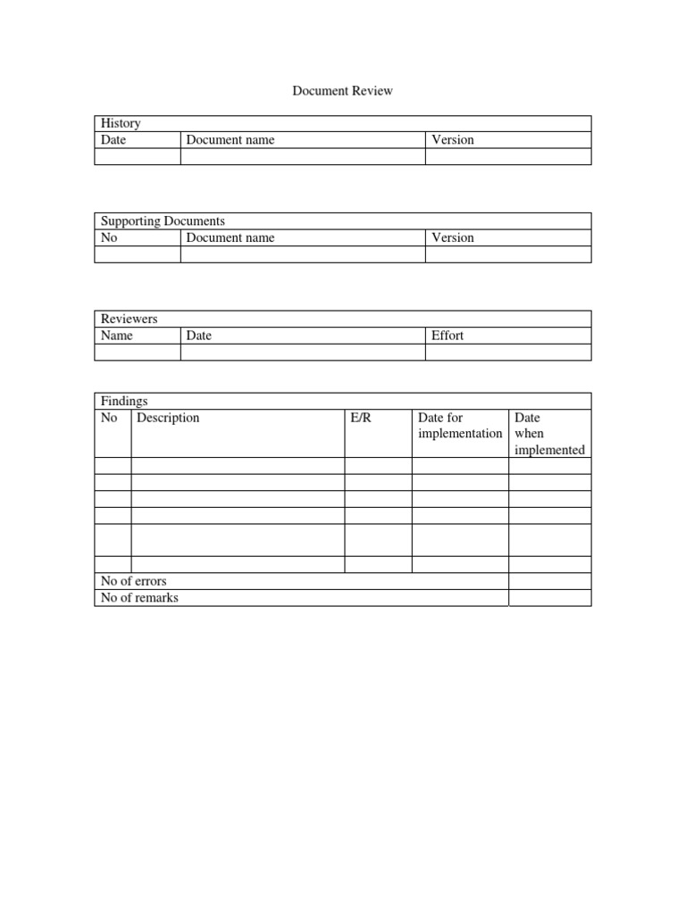 Document Review Template | PDF | Computers | Technology & Engineering