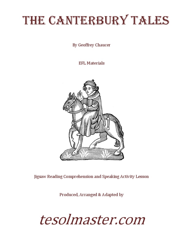 The Canterbury Tales Jigsaw Reading Comprehension and Speaking Activity