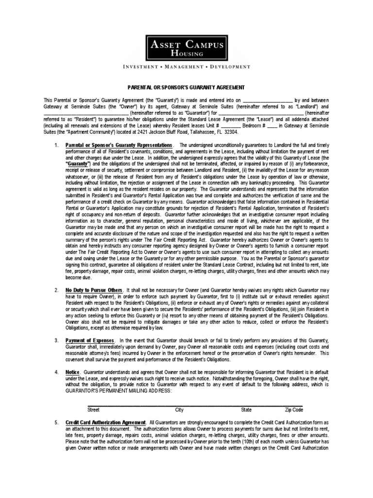Guarantor Form | PDF | Guarantee | Lease
