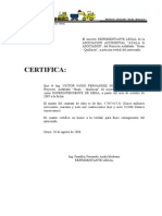 Certificado Huari - Quillacas