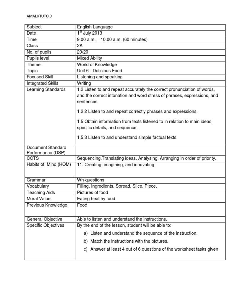 Activity Listening & Lesson Plan | PDF | Doughnut | Dough
