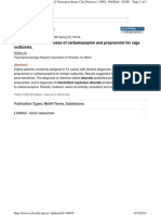 comparative effectiveness of carbamazepine and propranolol for rage outbursts by mattes