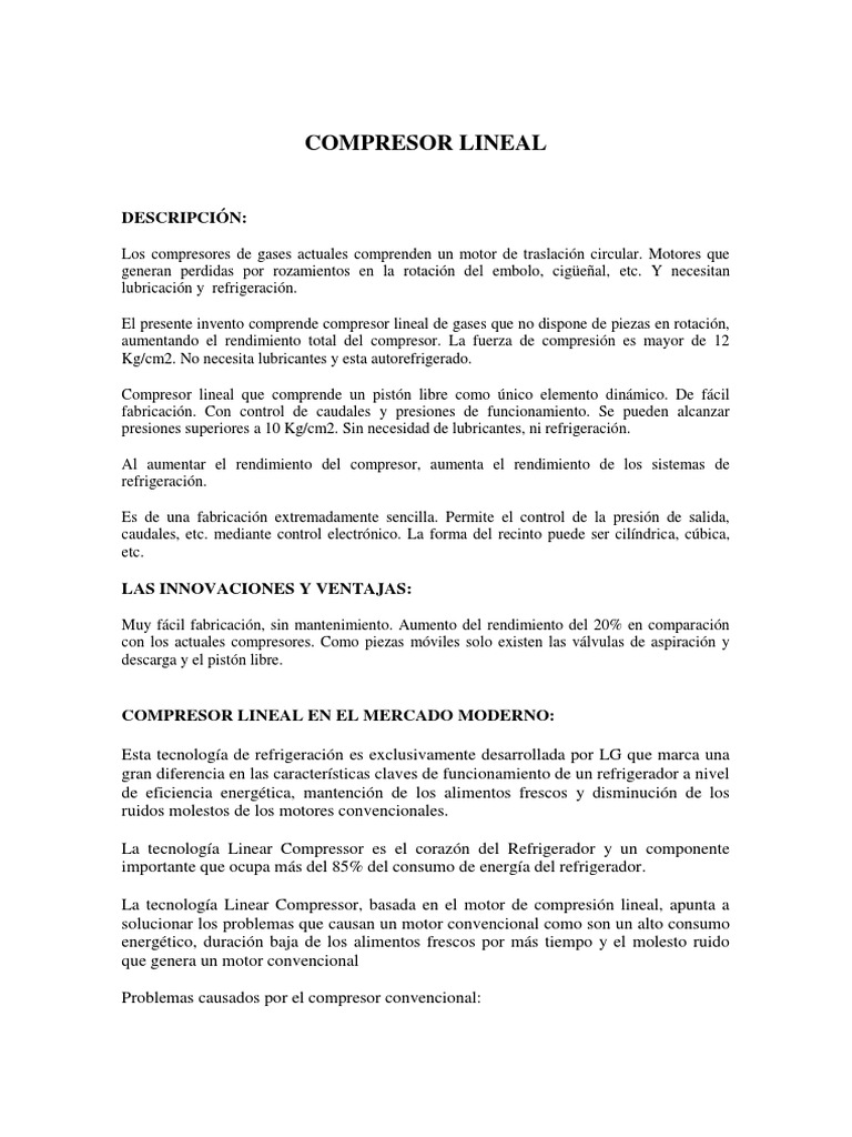 Compresor Lineal | PDF