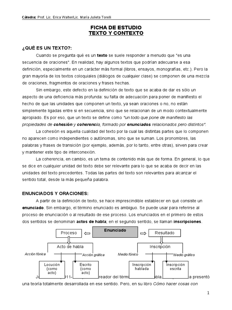 Cohesión y Coherencia en Textos | PDF | Oración (Lingüística) | Semiótica