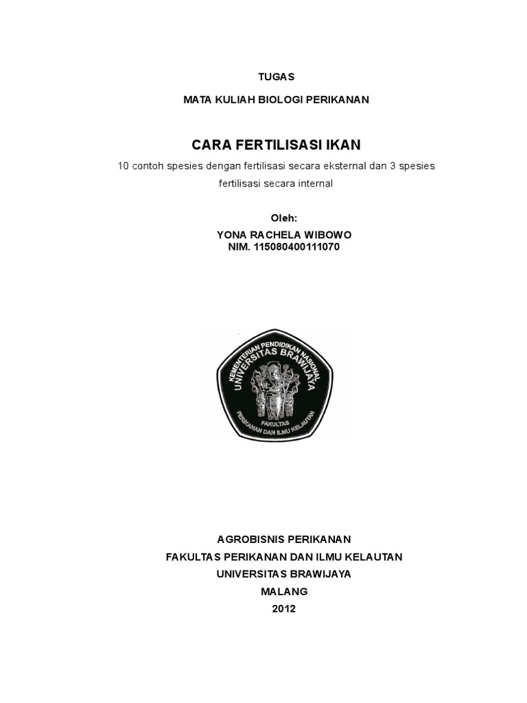  Contoh  Ikan Fertilisasi Internal  Dan  Eksternal 