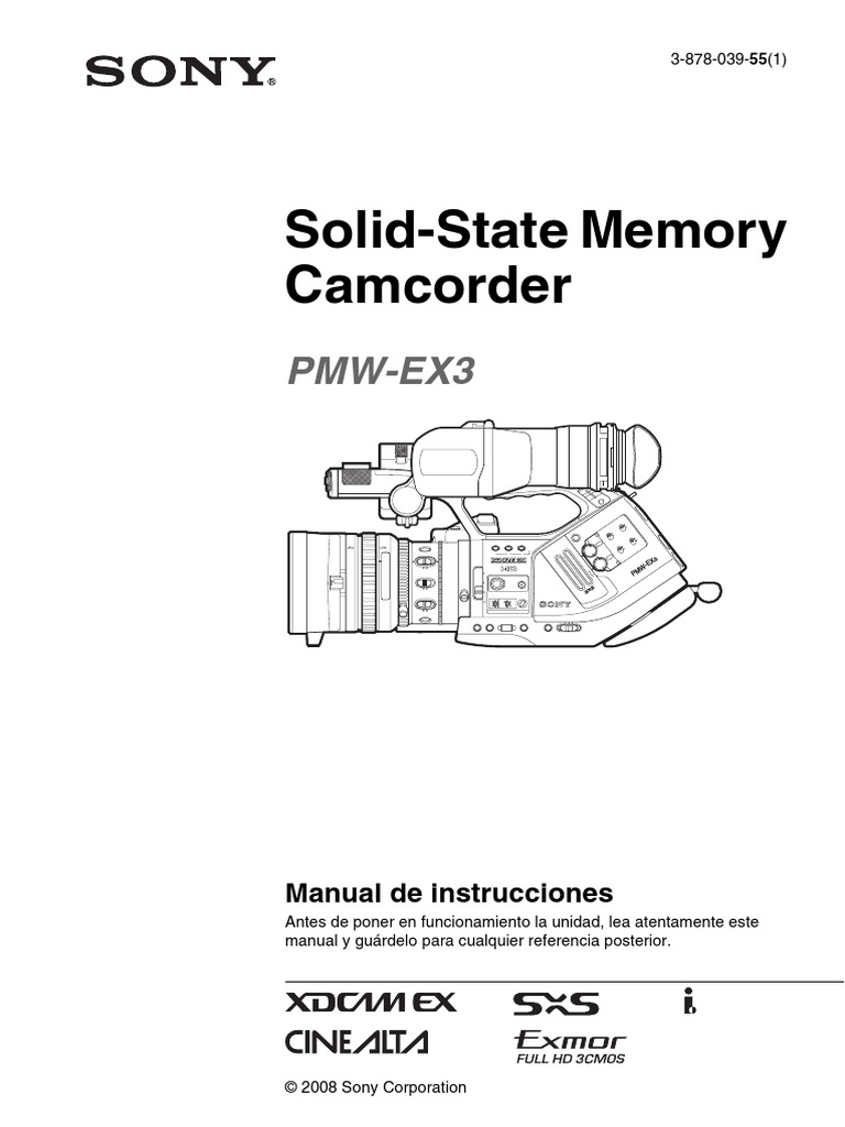 Manual Sony EX3 | PDF | Tecnología de medios | Tecnología digital