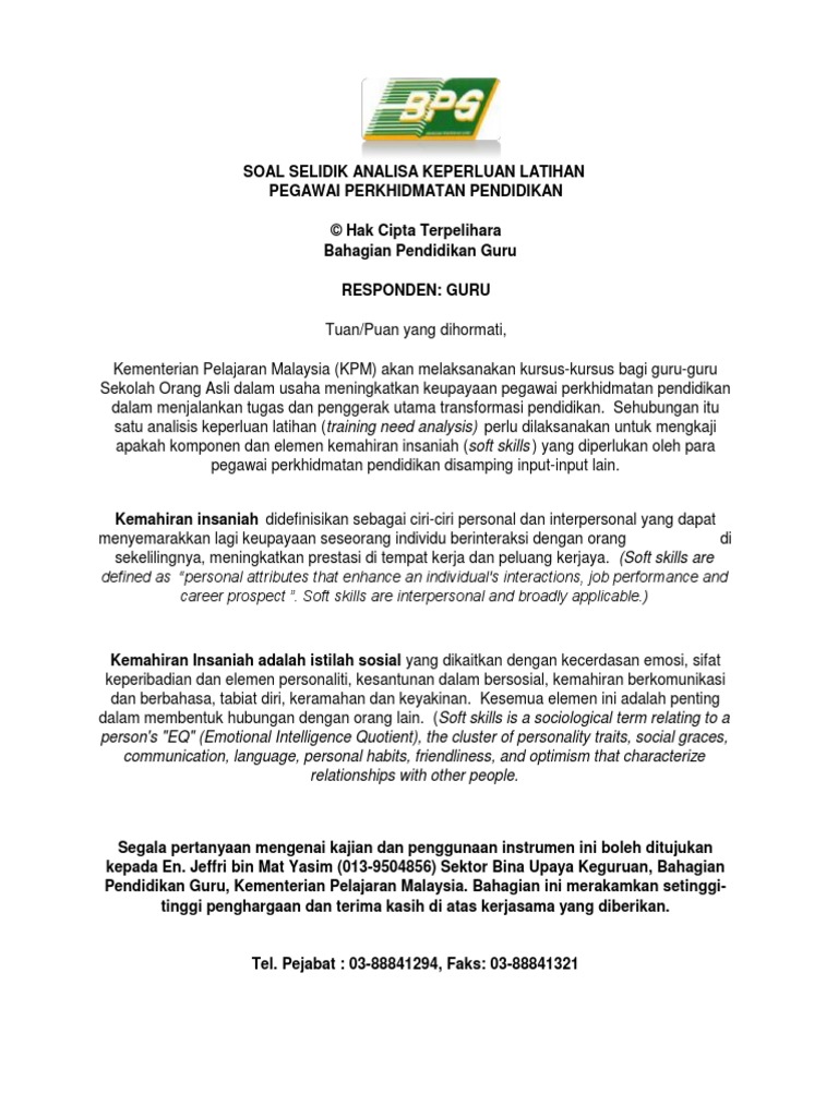 Soal Selidik Tna Pdf
