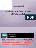 4 4 Addition and Subtraction of Polynomials