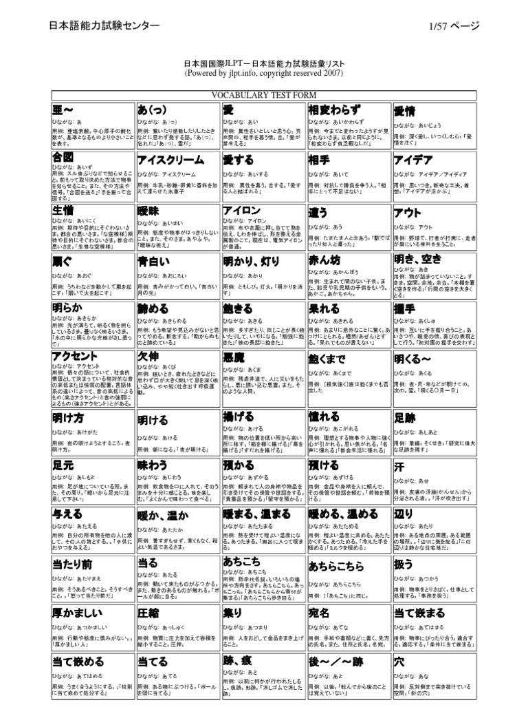 Level 2 Vocabulary Pdf