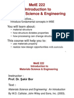 Mete 222 Introduction To Materials Science & Engineering: Course Objective... You Will Learn About