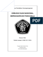 Kebudayaan Nasional Berdasarkan Pancasila