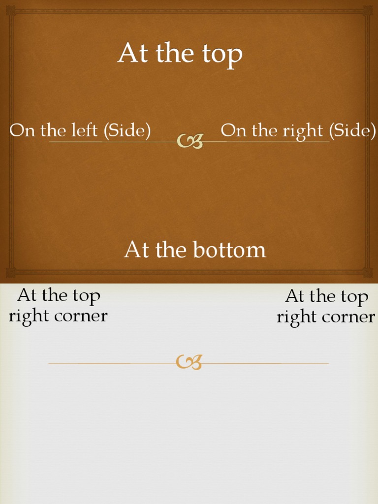 On The Left (Side) On The Right (Side) | PDF