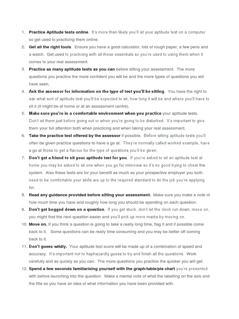 Practice Aptitude Tests Online | PDF | Test (Assessment) | Educational ...