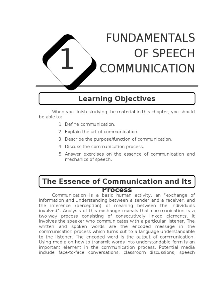 1 Fundamentals of Speech Communication PDF Human Voice Speech