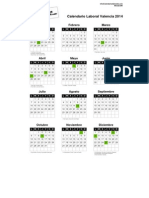 Calendario Laboral Valencia 2014: Enero Febrero Marzo