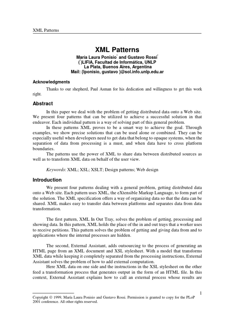 (Ebook - PDF) - XML Patterns | PDF | Xslt | Xml