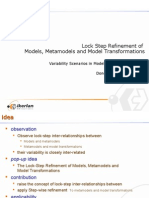 Lock Step Refinement of Models, Metamodels and Model Transformations