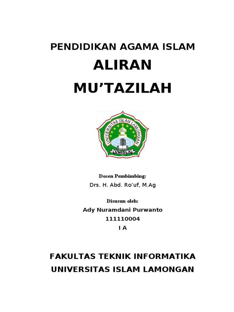 Makalah Aliran Mu Tazilah