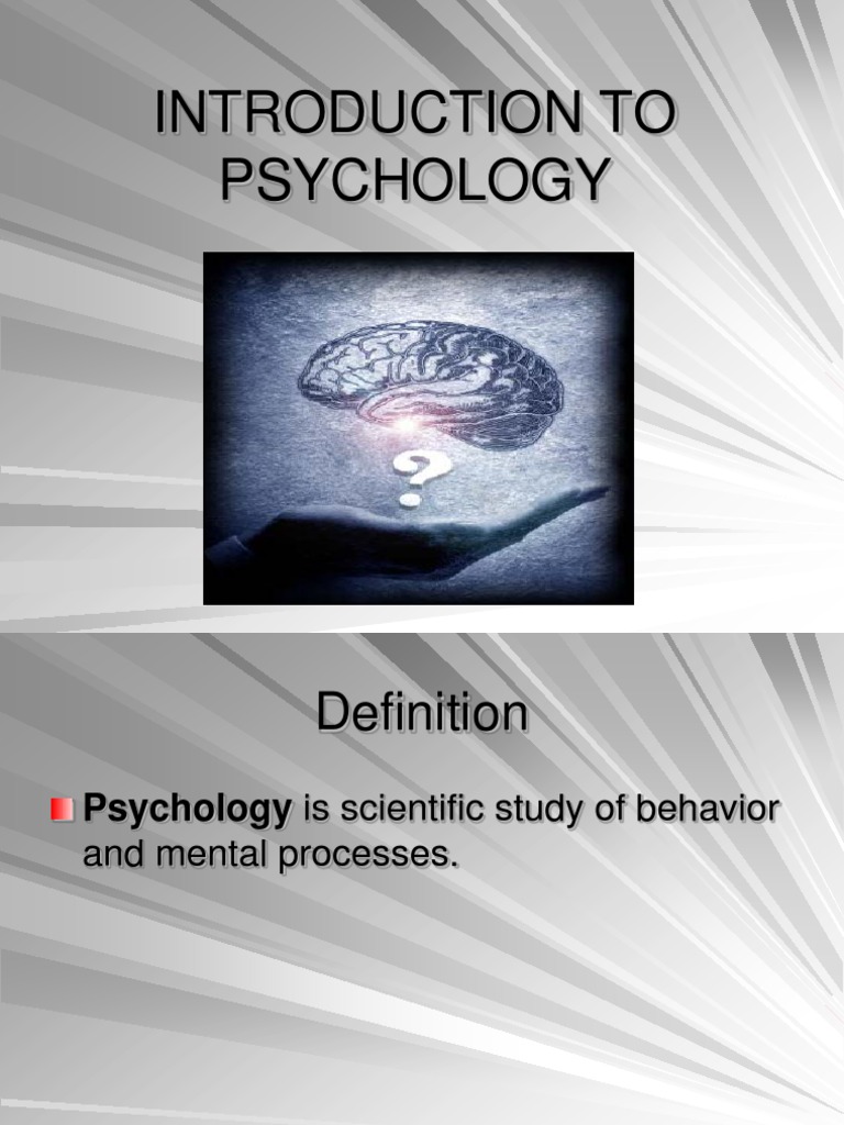 Introduction to Psychology Experiment Psychology & Cognitive