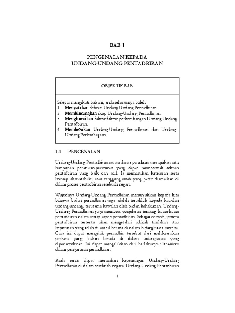 Pengenalan Kepada Undang Undang Pentadbiran Pdf