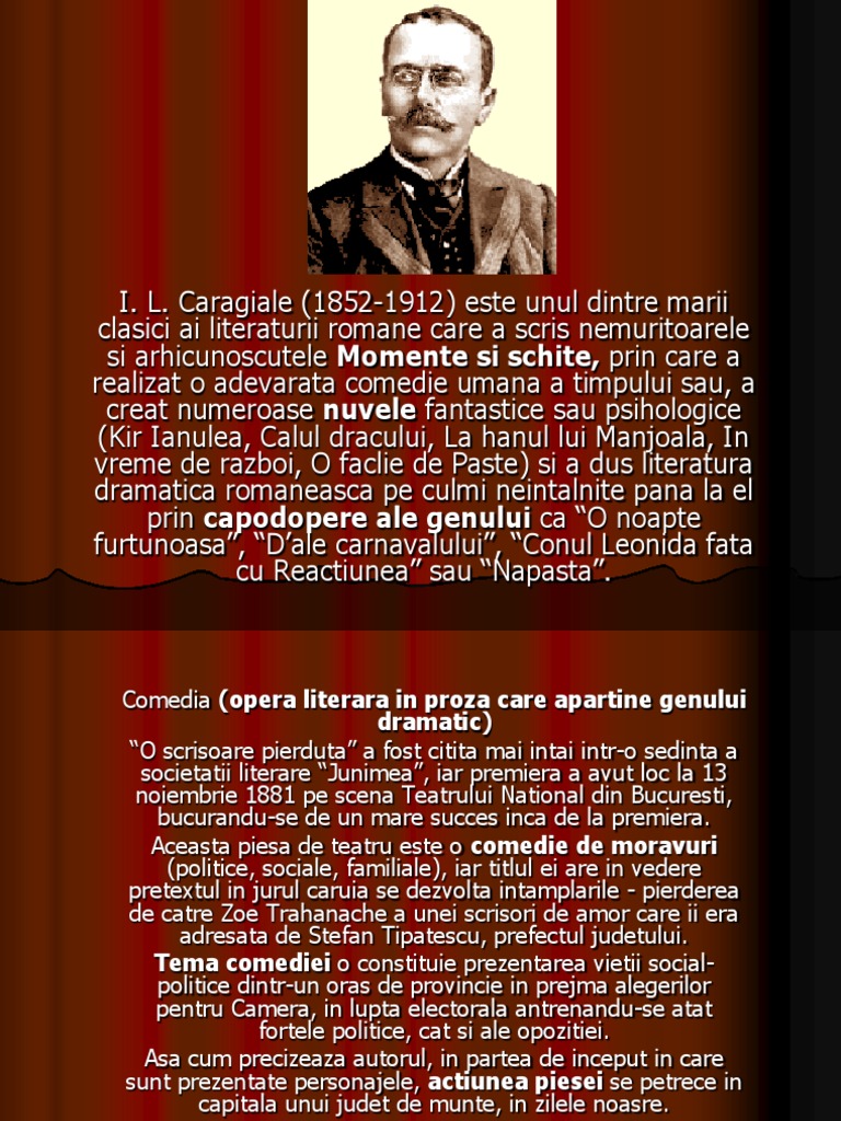 O Scrisoare Pierduta Momentele Subiectului