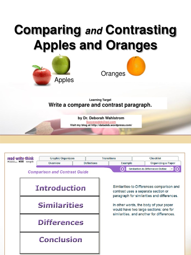 Compare and contrast paragraphs examples image