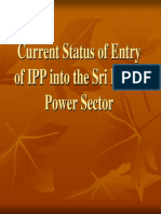 Current Status of IPP Entry into Sri Lanka's Power Sector