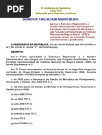 ESTRUTURA REGIMENTAL E O QUADRO DEMONSTRATIVO DOS CARGOS EM COMISSÃO, DAS FUNÇÕES GRATIFICADAS E DAS FUNÇÕES COMISSIONADAS DO INSTITUTO NACIONAL DO SEGURO SOCIAL - INSS