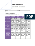 Matriz de Valoracin de Presentacin