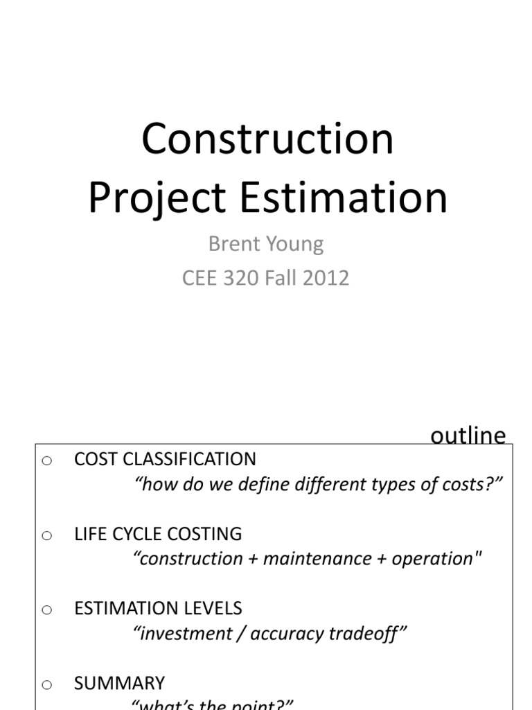 Construction Cost Estimation Guide | PDF | Product Lifecycle | General ...