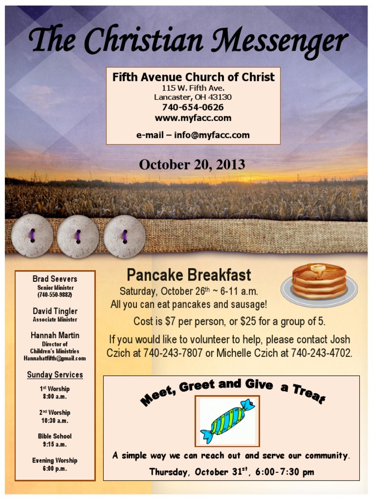 The Christian Messenger Pancake Breakfast PDF Baptism Confession
