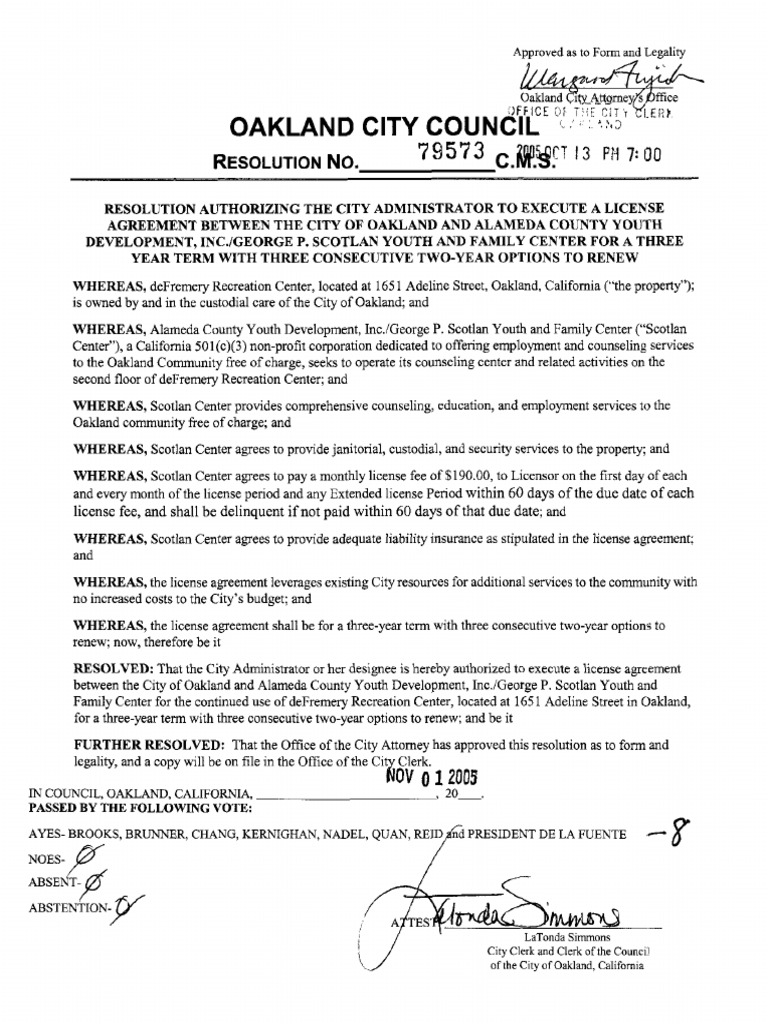 Oakland City Council" °W Resolut On No PDF Oakland License