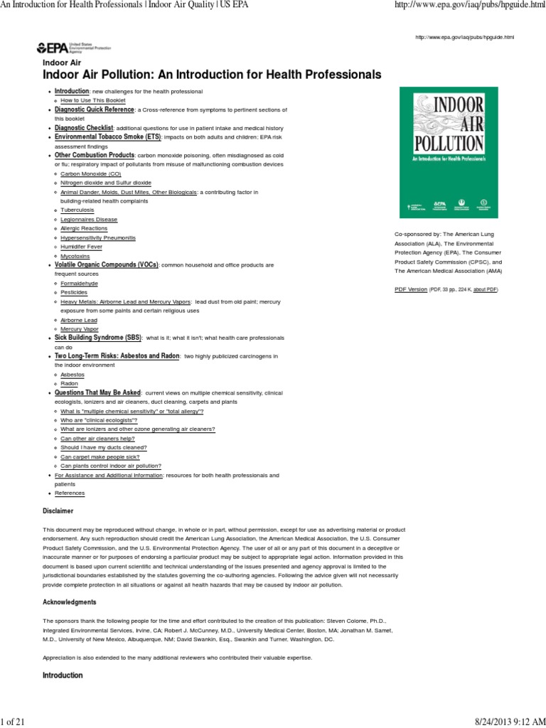 Indoor Air Quality Analysis PDF Volatile Organic Compound Asthma