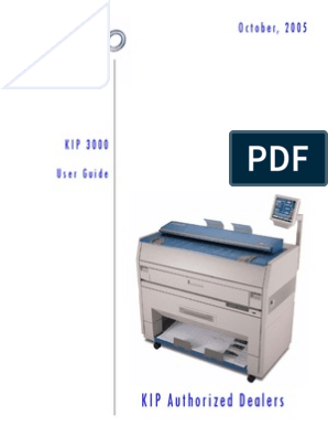 Kip 3000 Users Guide A2 Image Scanner Printer Computing