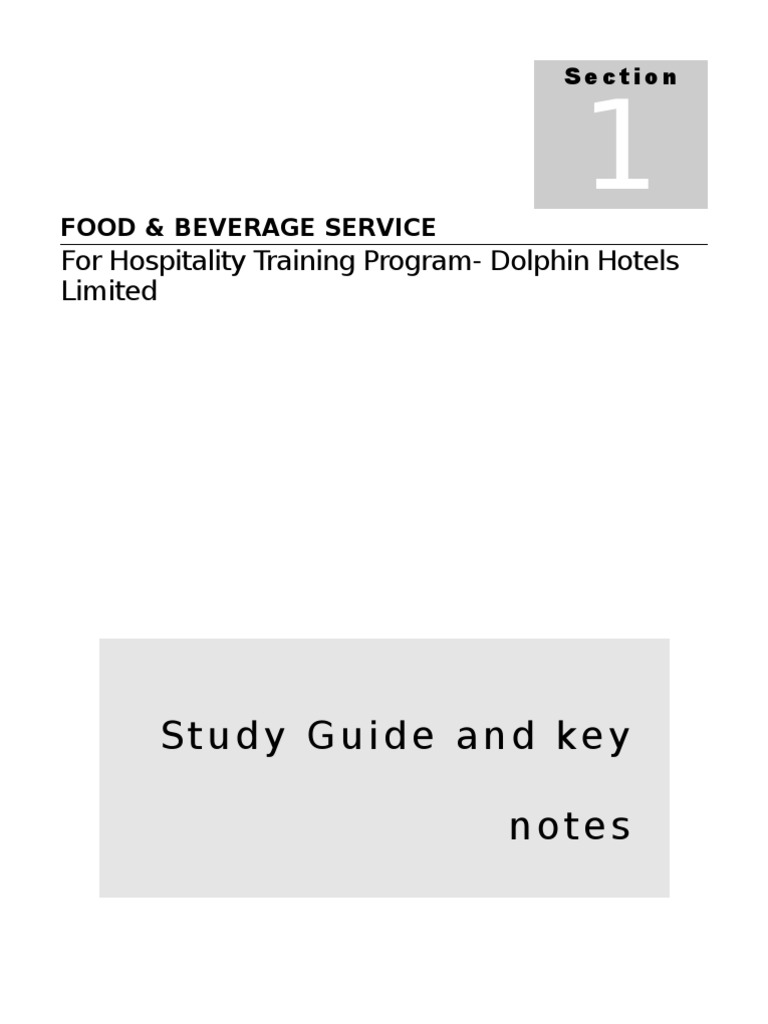 Manual For Food Beverage Service Tableware Restaurants